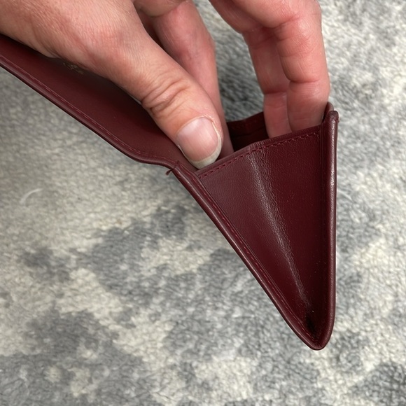 Cartier Burgundy Leather Mini Compact Wallet Pouch Must Line Square Coin Purse - Picture 14 of 17